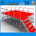 Wood Stage Platform Manufacturer with Glass Wood Stairs